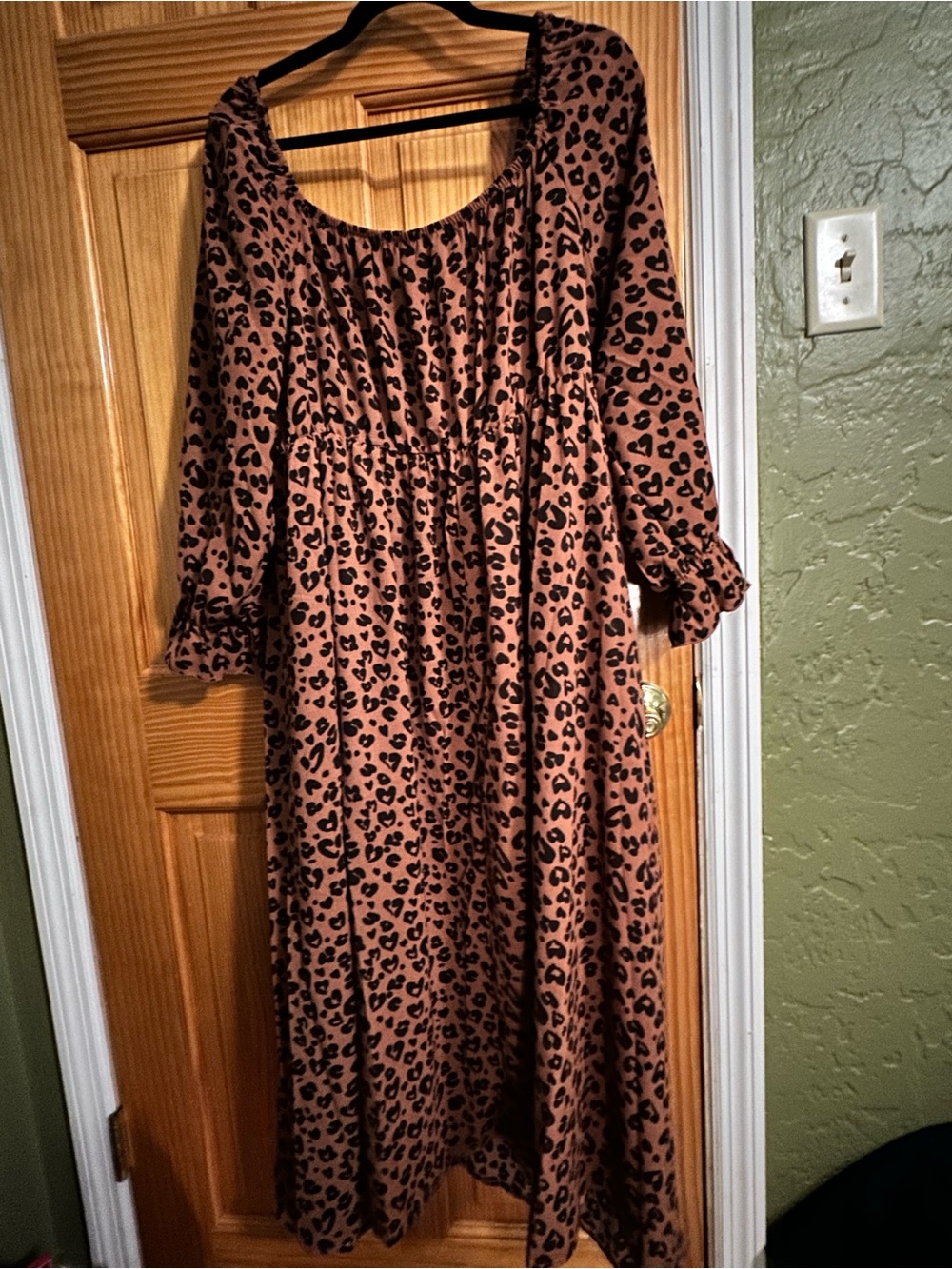 BloomChic Brown and Black Leopard Print Midi/Maxi Dress